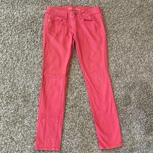bright coral skinny jeans